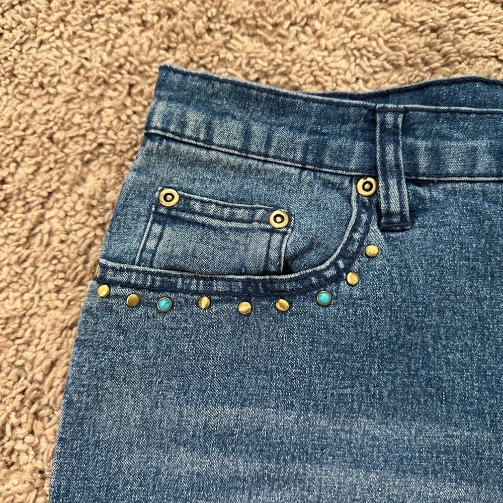 Diane Gilman Western Bootcut Embellished Jeans Size 12P - Picture 3 of 14